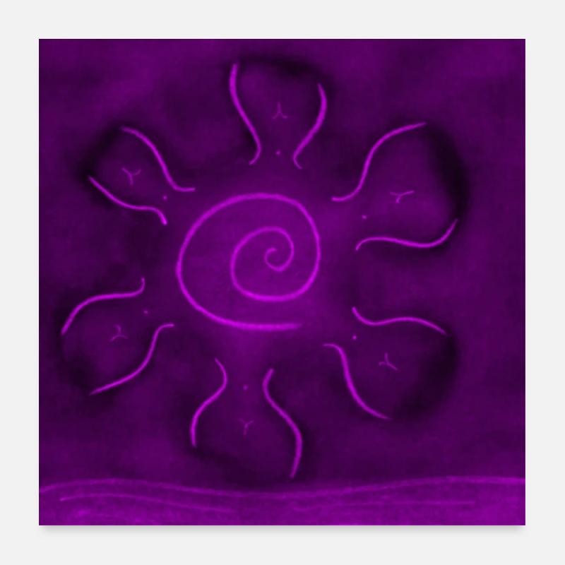SOLEIL SUR LA MER POURPRE Poster 60 x 60 cm