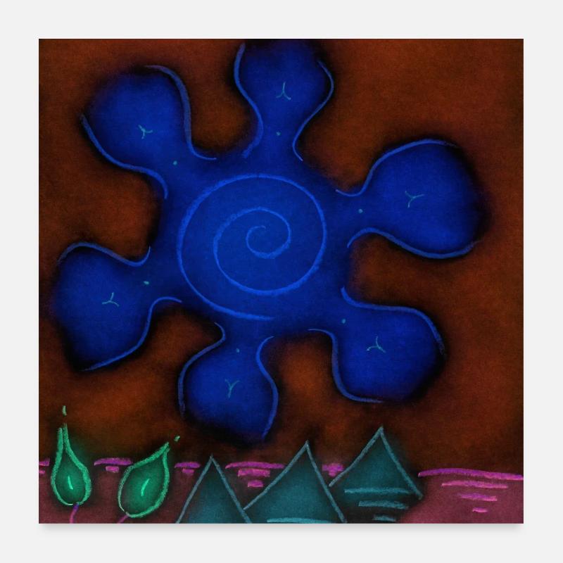 SOLEIL SUR PYRAMIDES INVERSÉES Poster 60 x 60 cm