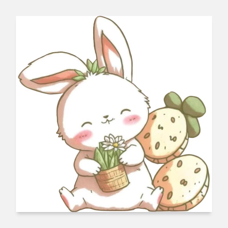 lapin mignon Poster 60 x 60 cm