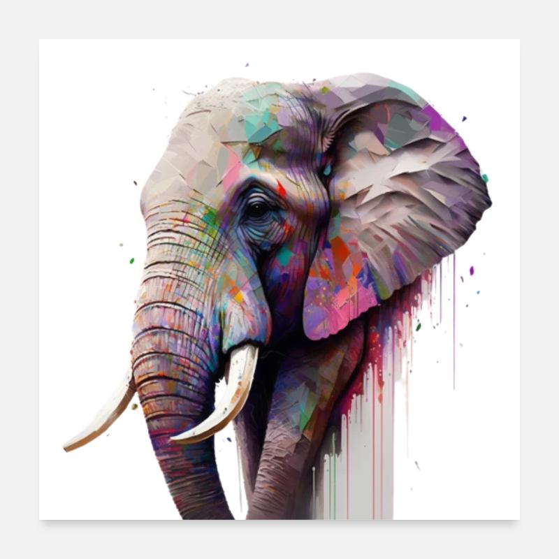 Elephant power Poster 24" x 24" (60x60 cm)