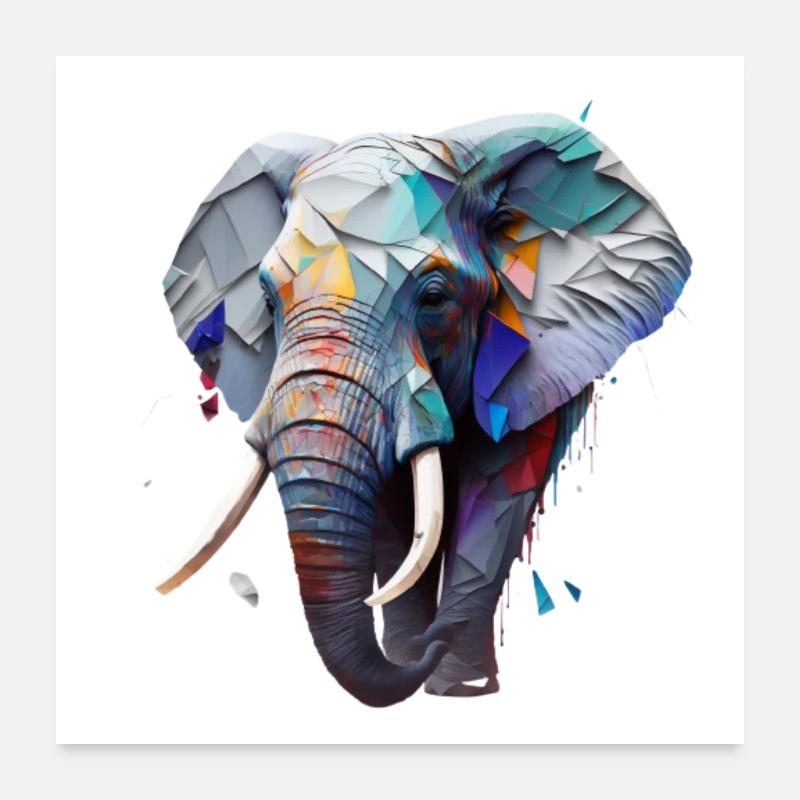 Wild und frei - Elefant Poster 60x60 cm
