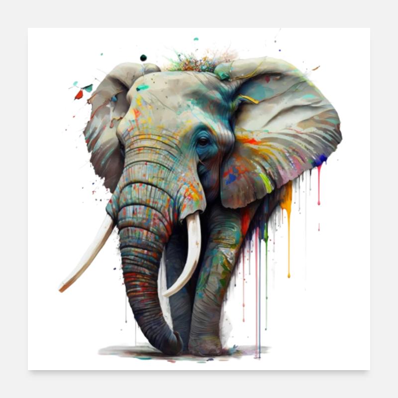 One with Nature - Elephant Poster 24" x 24" (60x60 cm)