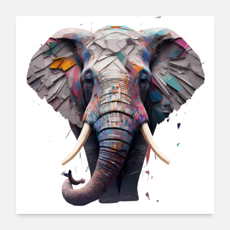 Elefantenliebe - Poster 60x60 cm - Weiß