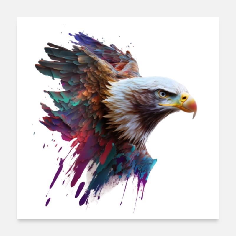 Eagle pride : une œuvre d’art peinte à l’huile Poster 60 x 60 cm