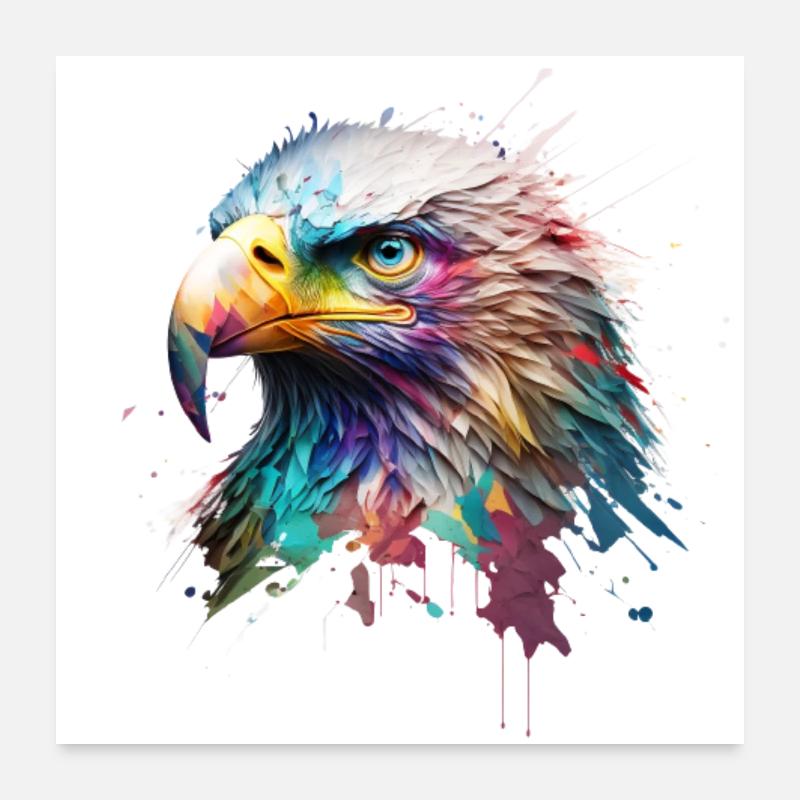 Mighty Eagle: une peinture à l’huile moderne Poster 60 x 60 cm