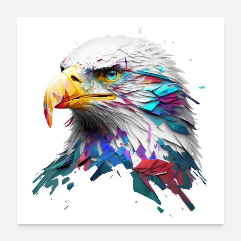 Mighty Eagle: une peinture à l’huile moderne Poster 60 x 60 cm