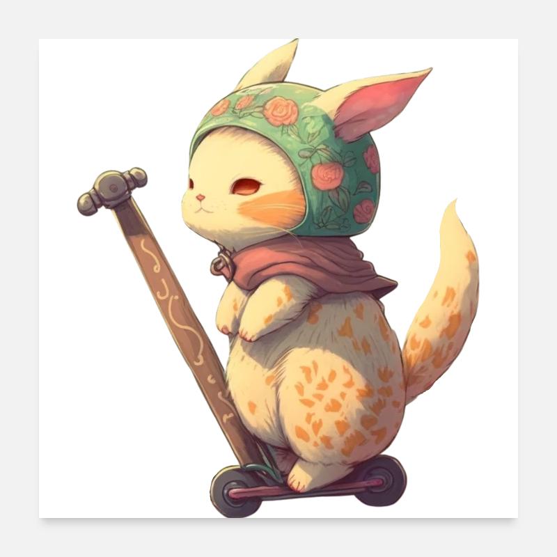 Scooter Katze Poster 60x60 cm