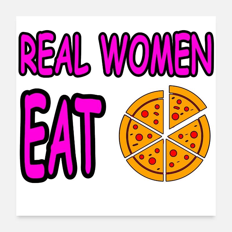 Pizza - Poster 60x60 cm - Weiß