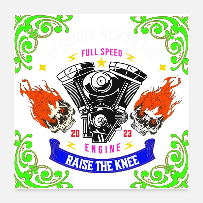 LEGENDS NEVER DIE Poster 24" x 24" (60x60 cm)