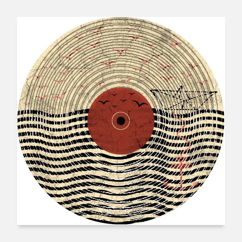Disque vinyle de musique Édition côte maritime Poster 60 x 60 cm