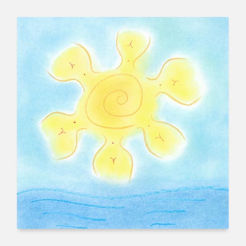 SONNIG ÜBER DEM MEER Poster 60x60 cm