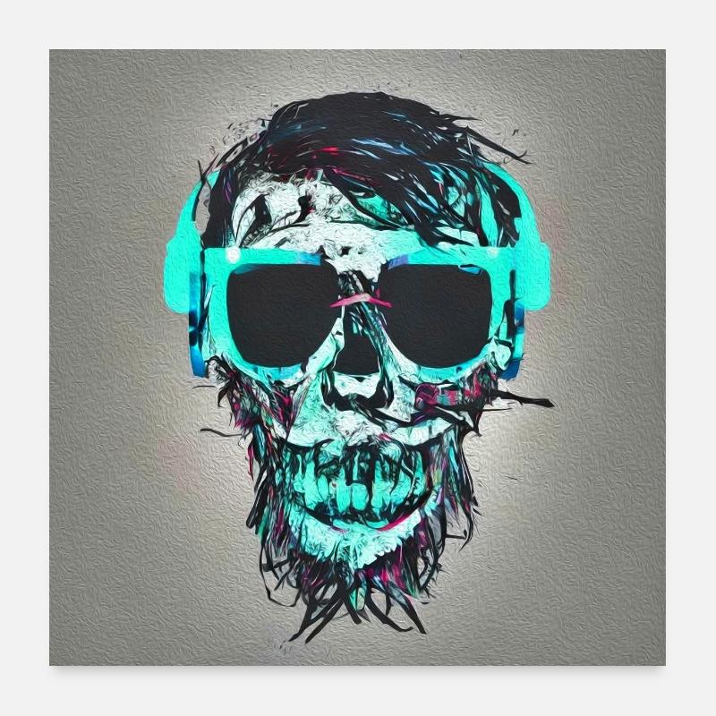 Abstract Skull Poster 60x60 cm