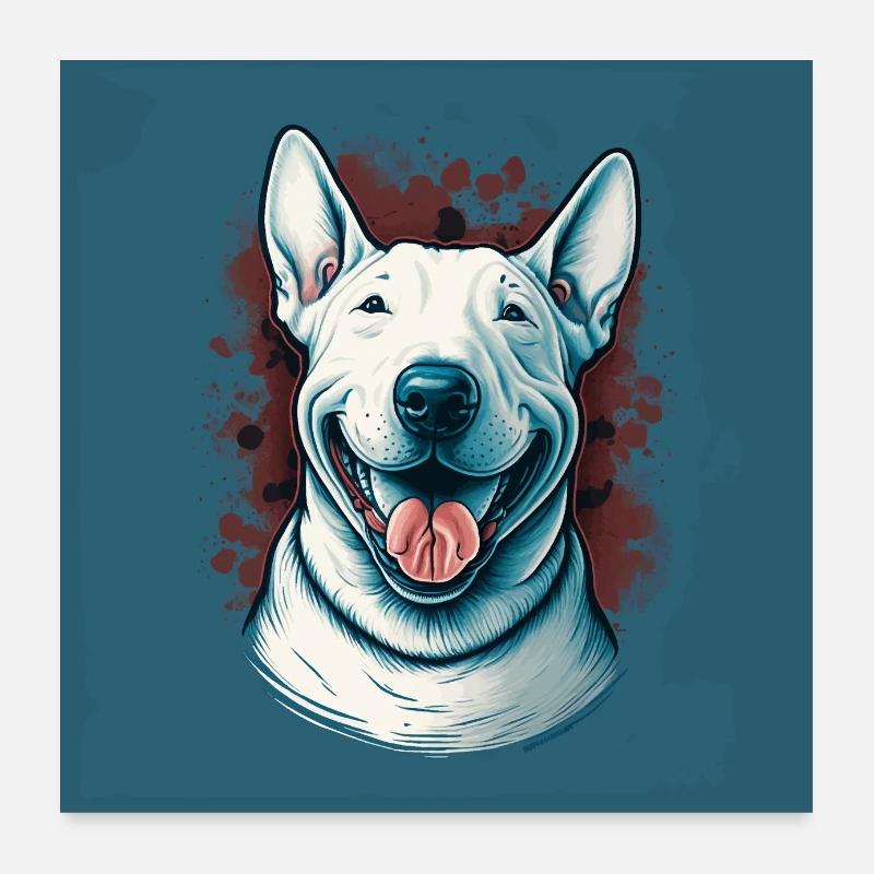 Joyeux Bull Terrier Poster 60 x 60 cm
