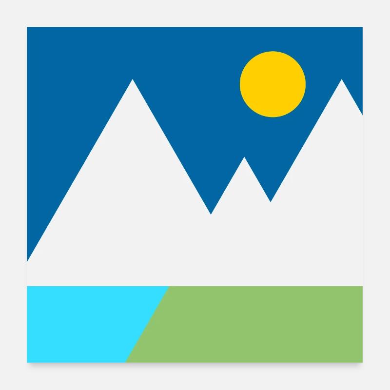Bergkette - Poster 60x60 cm - Weiß