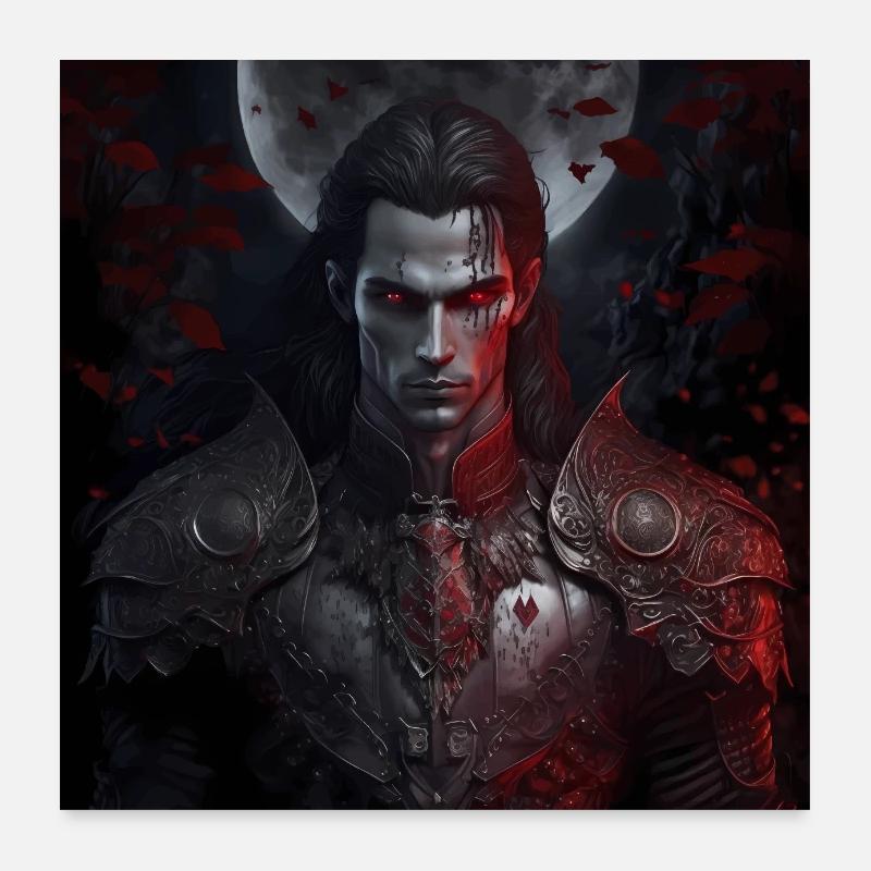 Dark Fantasy Vampire Version 8 - Poster 60 x 60 cm - blanc