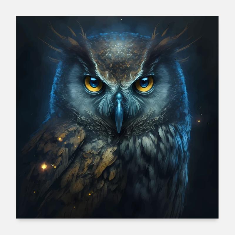 Mystical eagle owl Poster 24" x 24" (60x60 cm)