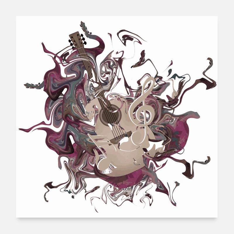 Music Guitar clef Poster 24" x 24" (60x60 cm)