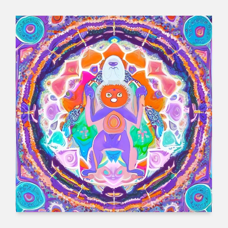 Yeti Mandala Manie Poster 60x60 cm