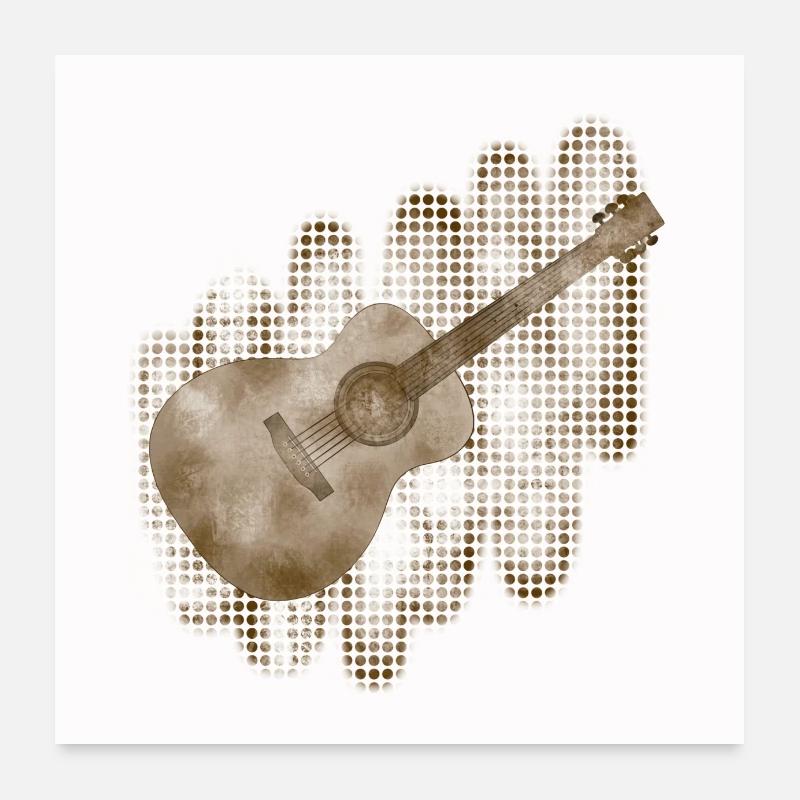Gitarre Akustikgitarre Poster 60x60 cm