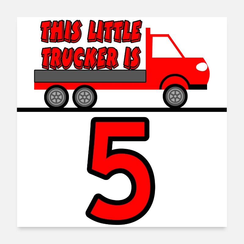 Truck - Poster 60x60 cm - Weiß