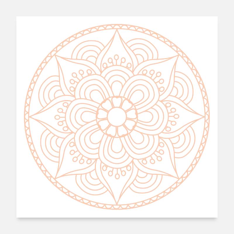 Mandala Mandala - Poster 60x60 cm - Weiß