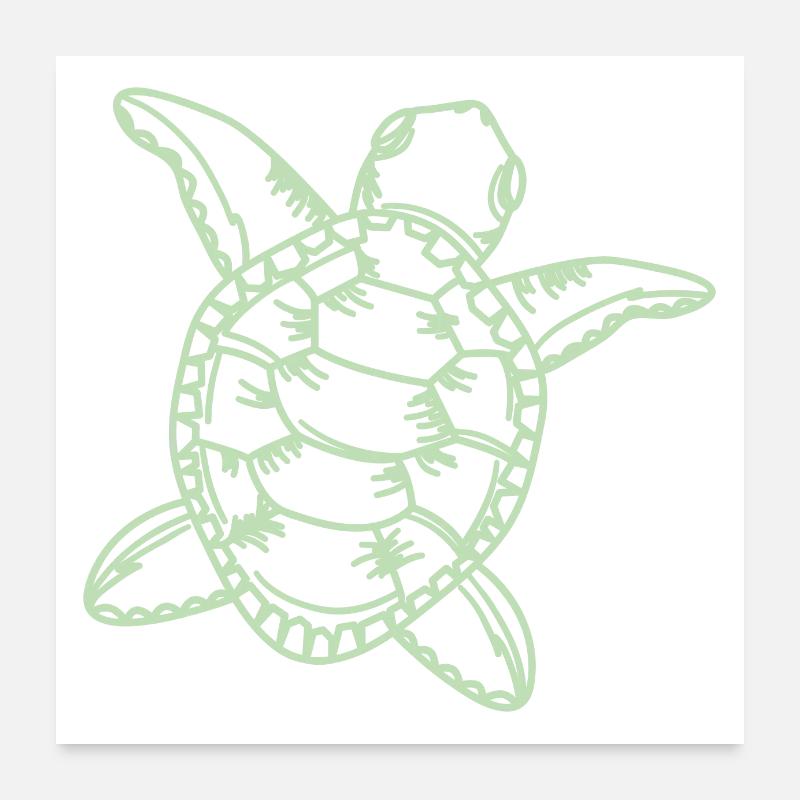 Tortue Poster 60 x 60 cm