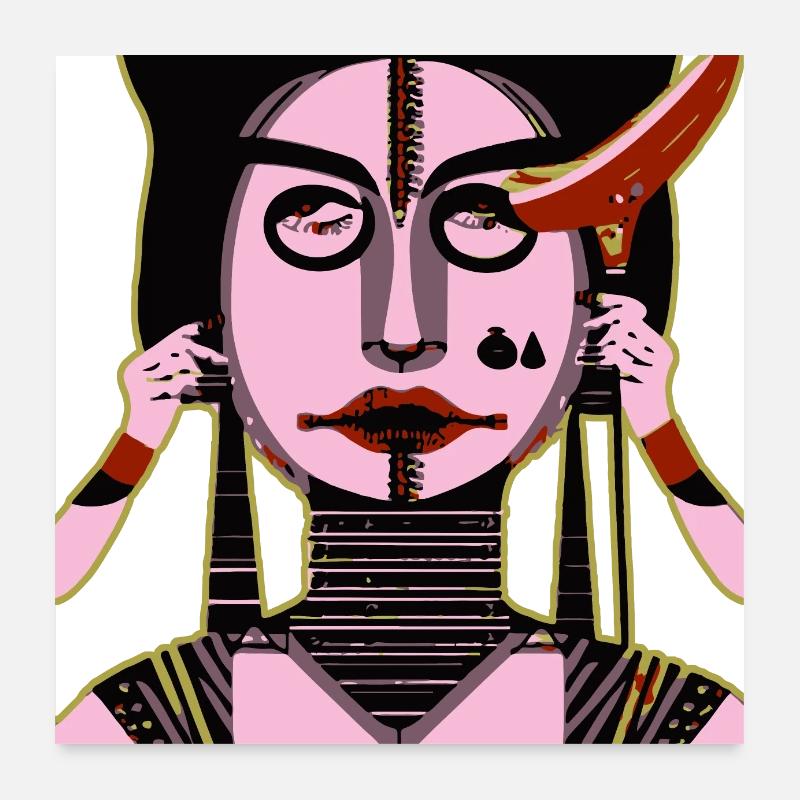 Musik Mädchen Poster 60x60 cm