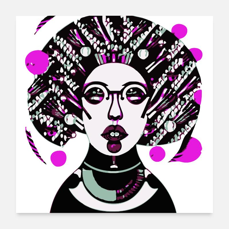 Musik Mädchen Poster 60x60 cm