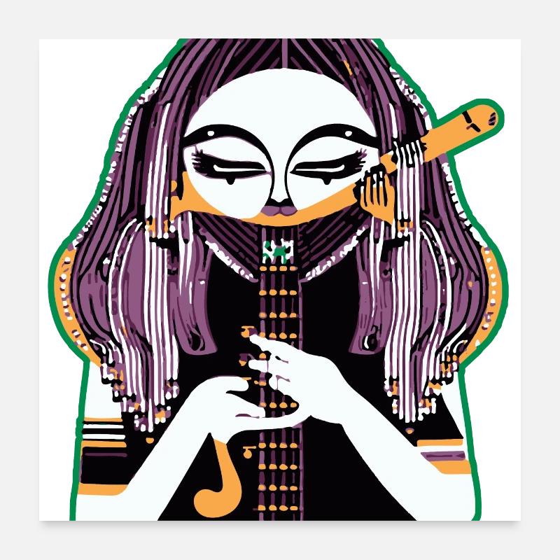 Musik Mädchen Poster 60x60 cm