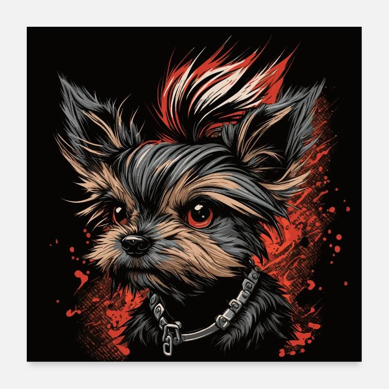 Punky Yorkshire Terrier Poster 60x60 cm