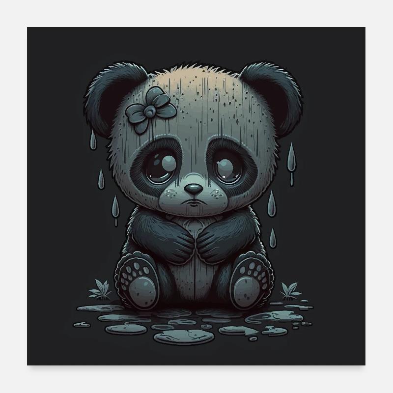 niedlicher trauriger Panda Poster 60x60 cm