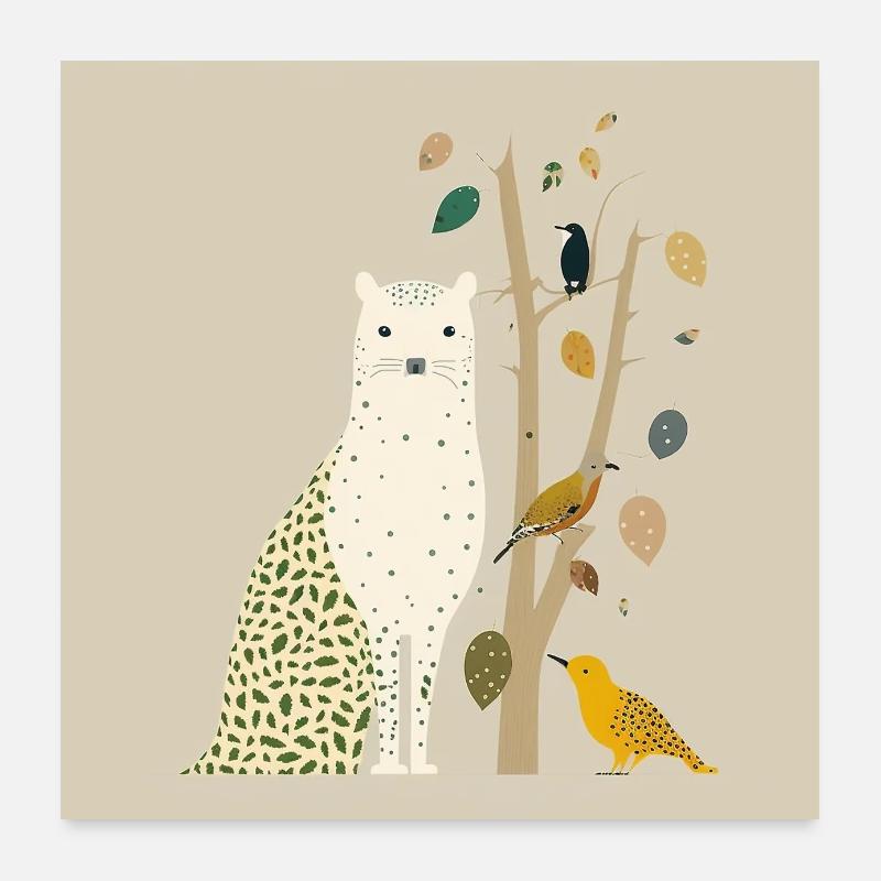 Guépard mignon Poster 60 x 60 cm