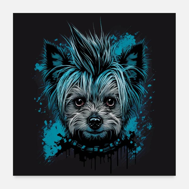 Punky Yorkshire Terrier Poster 60x60 cm