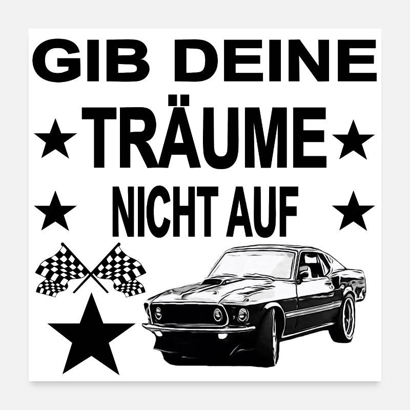 Auto - Poster 60x60 cm - Weiß