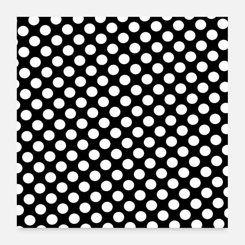 Polka dot schwarz weiß Hintergrund Punktemuster Poster 60x60 cm