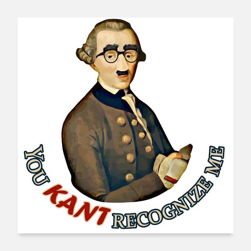 Funny Philosopher: Can't recognize Immanuel Kant Poster 24" x 24" (60x60 cm)