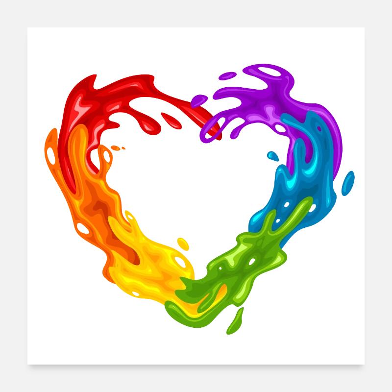 Rainbow-colored Poster 24" x 24" (60x60 cm)