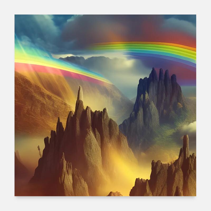Rainbow on mountain Poster 24" x 24" (60x60 cm)