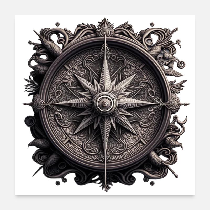 cooles Wikinger Ornament Poster 60x60 cm