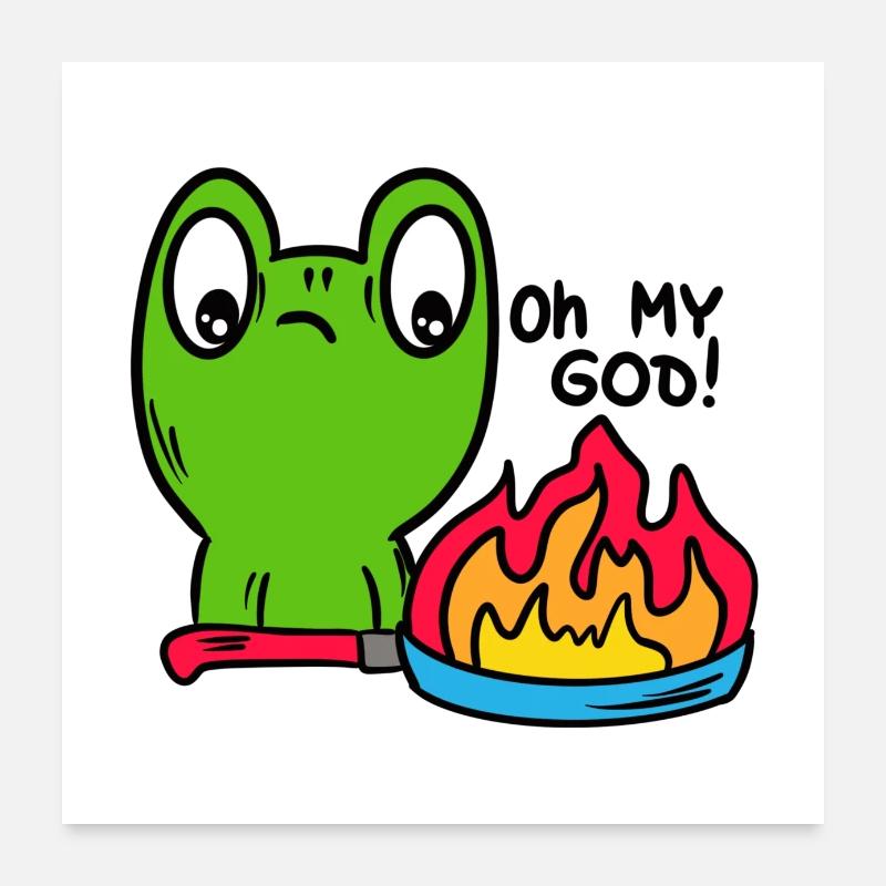 Drôle de grenouille, crapaud Poster 60 x 60 cm