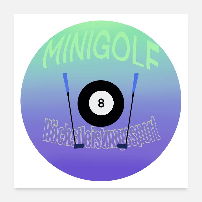 Minigolf - Poster 60x60 cm - Weiß