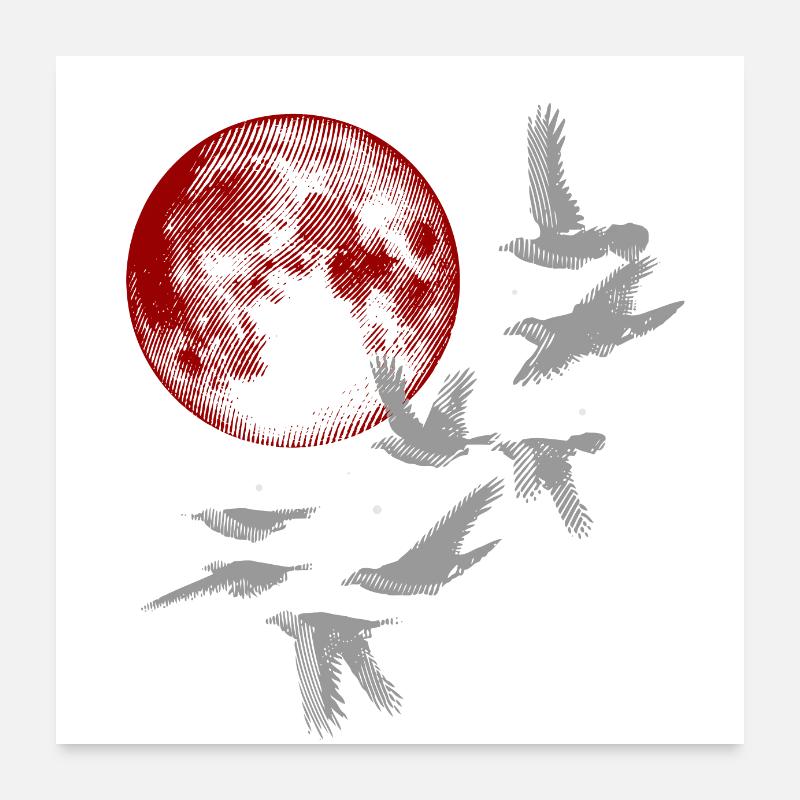 Under the Red Moon Poster 24" x 24" (60x60 cm)