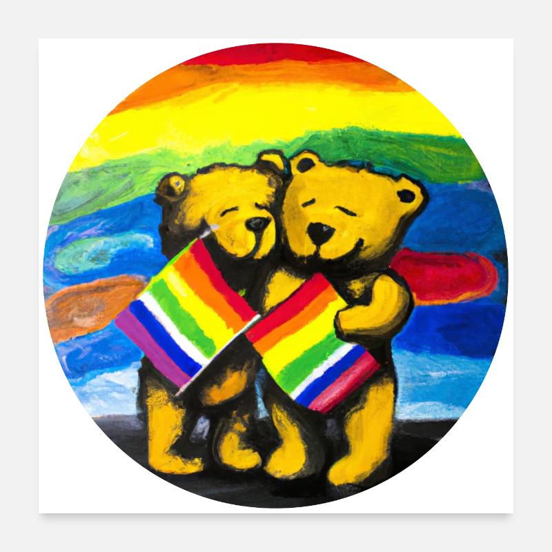 Ours en peluche gays Poster 60 x 60 cm