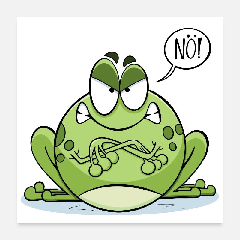 Der mürrische Frosch sagt Nö Poster 60x60 cm