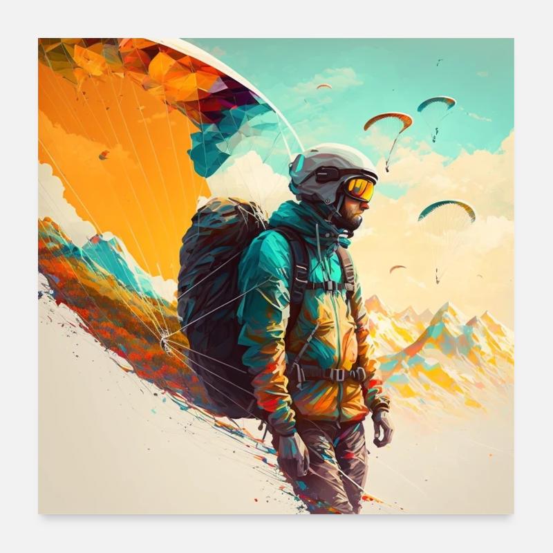 Parapente Poster 60 x 60 cm