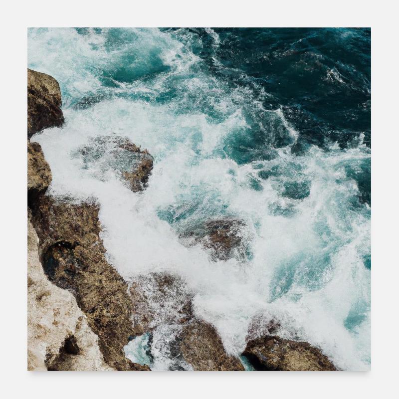 Image with waves - Poster 24" x 24" (60x60 cm) - white