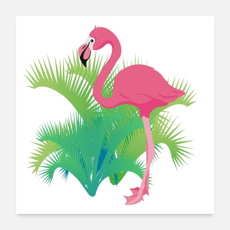 Flamant Poster 60 x 60 cm