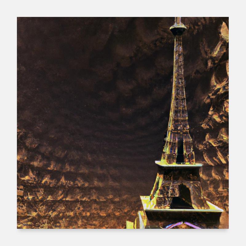 Futuristischer Eifelturm Poster 60x60 cm