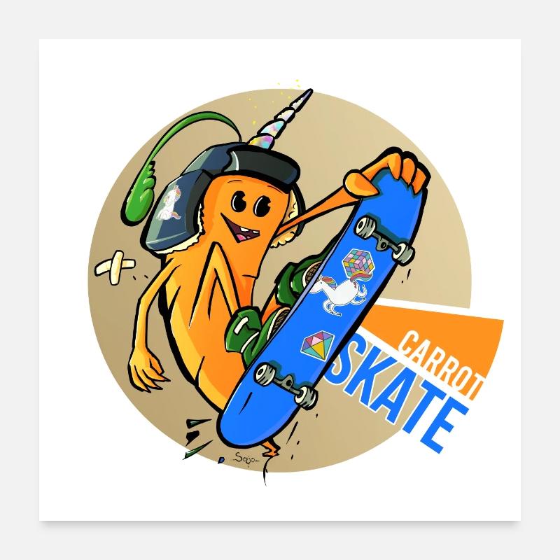 Carrot skate Poster 60 x 60 cm