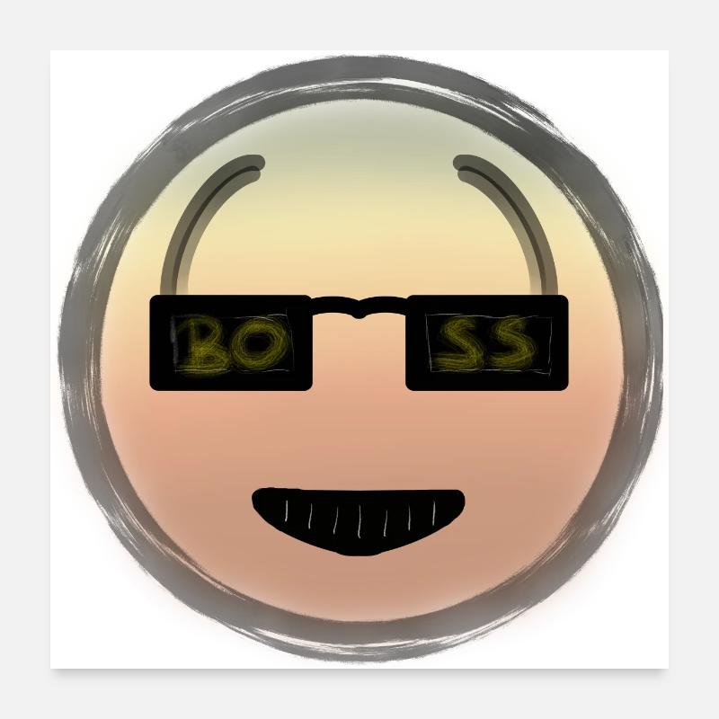 Boss - Poster 60x60 cm - Weiß